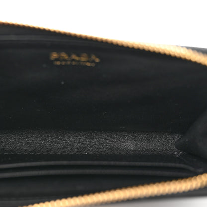 Prada Saffiano Metal Zip Around Keychain Black 5 of 8