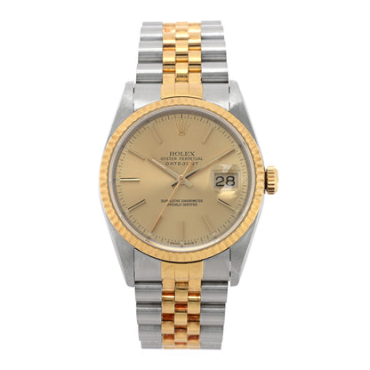 Rolex Stainless Steel 18K Yellow Gold 36mm Oyster Perpetual Datejust Watch Champagne 16233 1 of 4