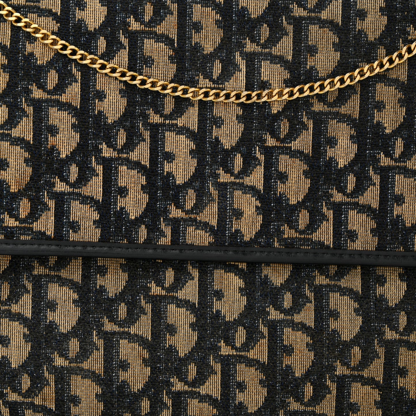 CHRISTIAN DIOR Monogram Chain Flap Blue