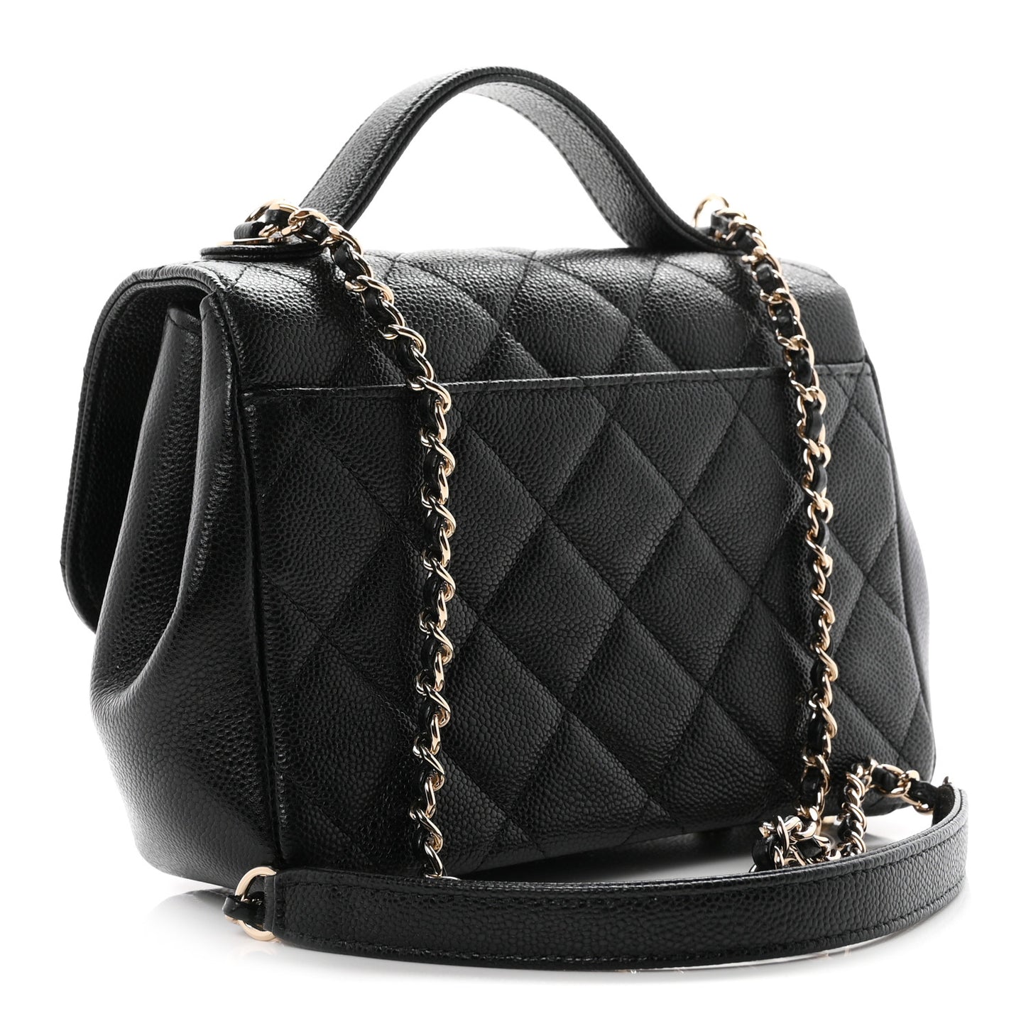 Caviar Quilted Small Business Affinity Flap Black