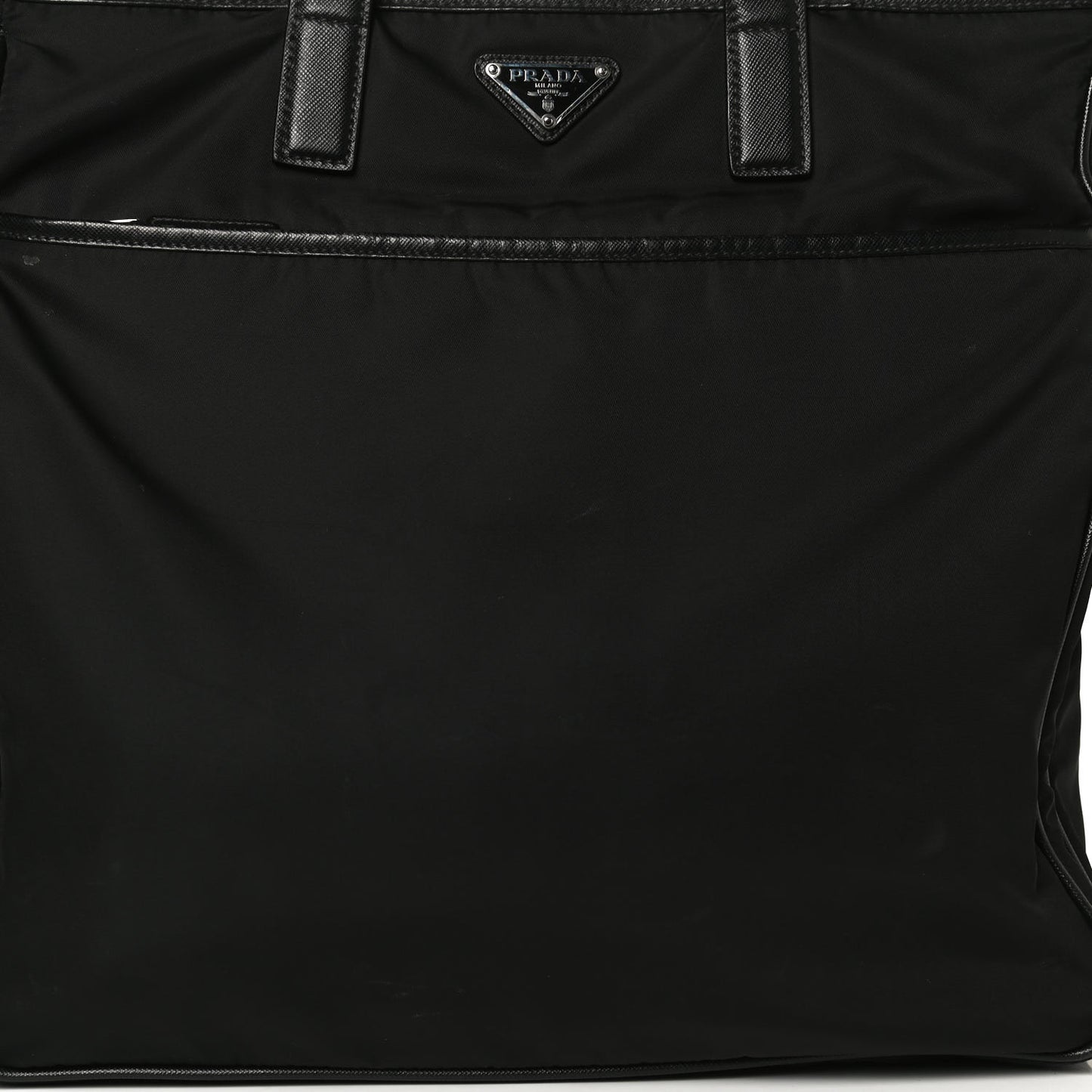 Tessuto Nylon Saffiano Shopping Tote Black