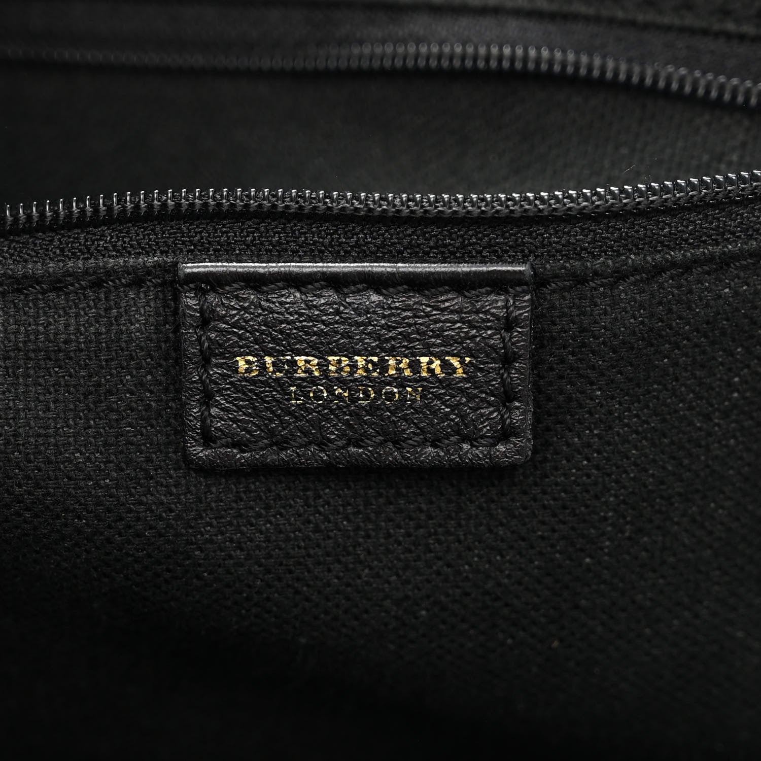 Burberry Grainy Calfskin Nova Check Tote Black 6 of 12