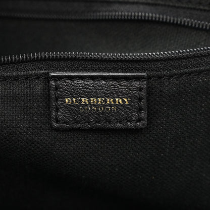 Burberry Grainy Calfskin Nova Check Tote Black 6 of 12