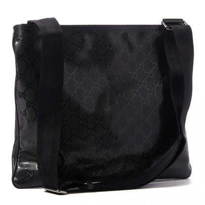 Gucci Imprime Monogram Medium Flat Messenger Bag Black 2 of 8