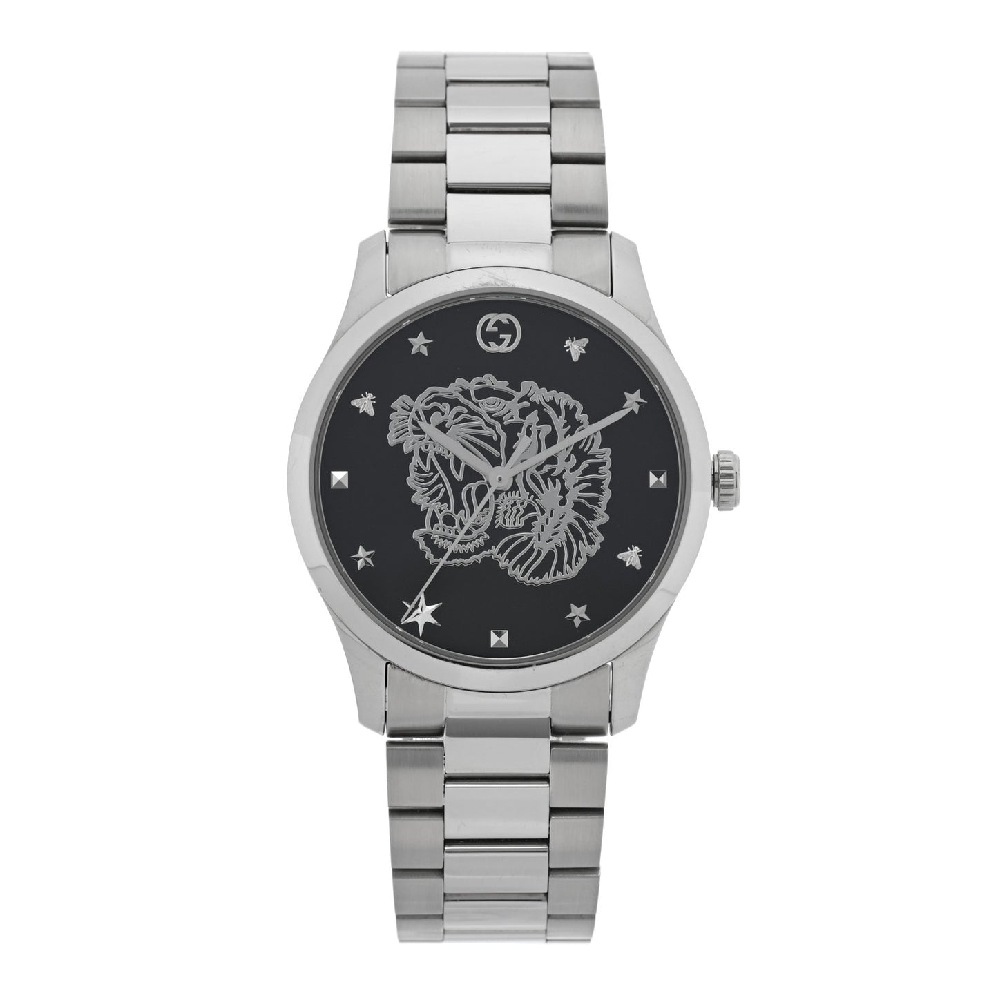 Stainless Steel 38mm G-Timeless Tiger Quartz Watch Black