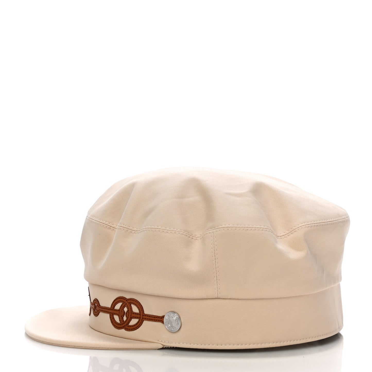 Double Linen Twill Casquette Cabourg Cliquetis Cap 58 White Creme