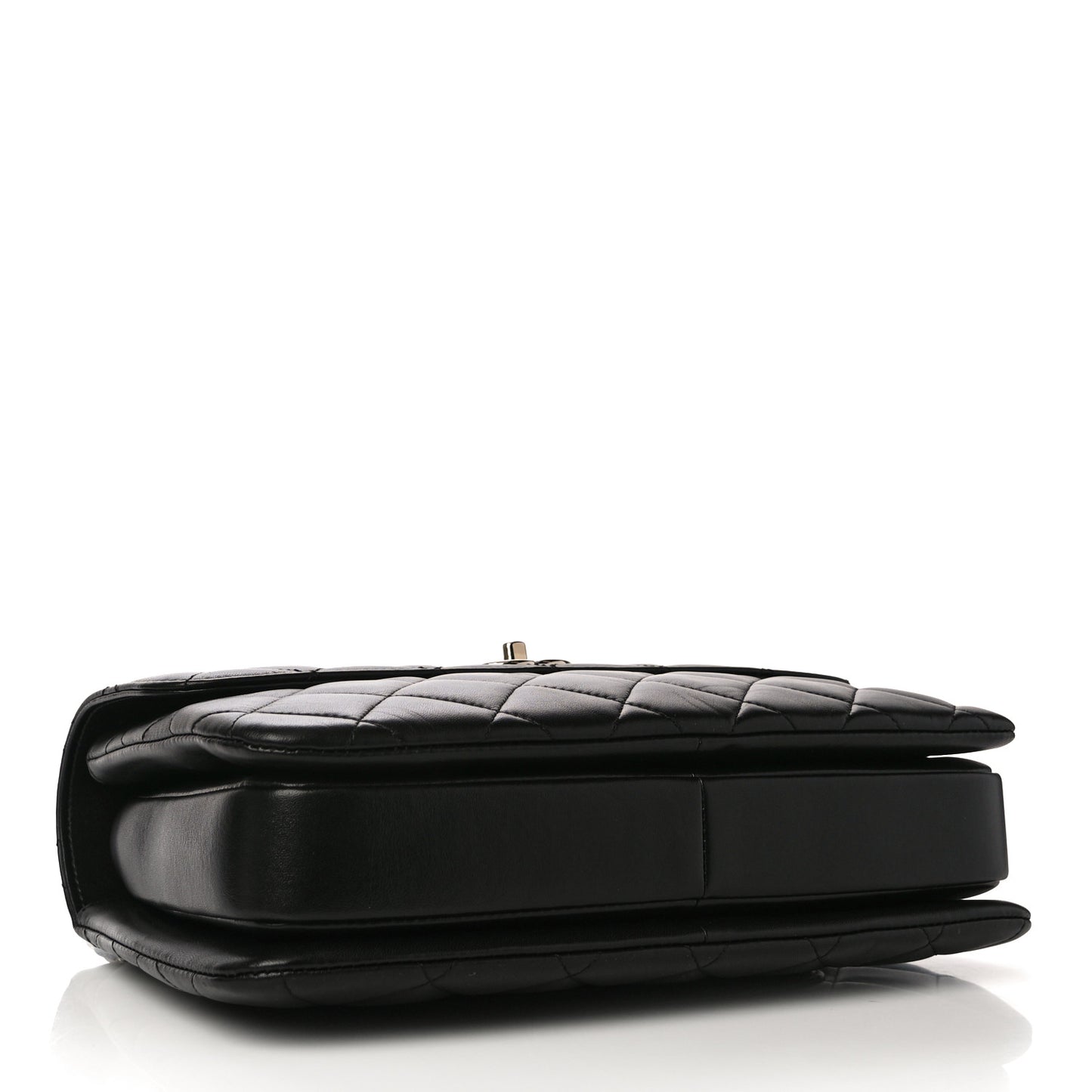 Lambskin Quilted Medium Trendy CC Flap Dual Handle Bag Black