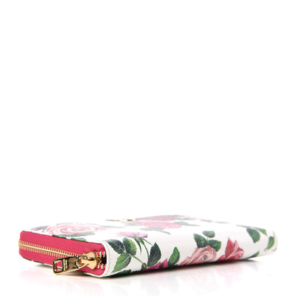 Dolce & Gabbana Dauphine Rose Print Zip Around Wallet Multicolor 4 of 9