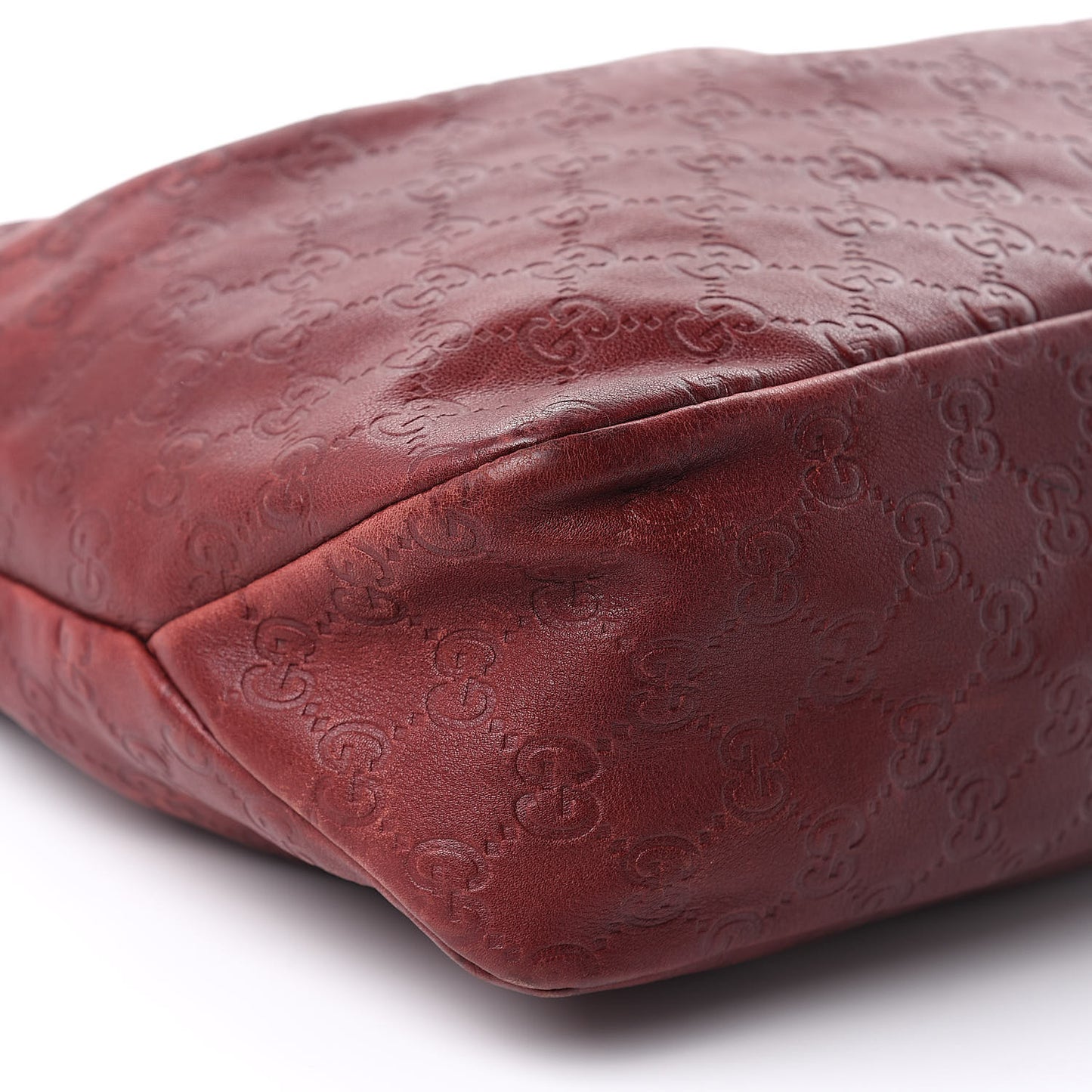 Guccissima Medium Horsebit Chain Hobo Red