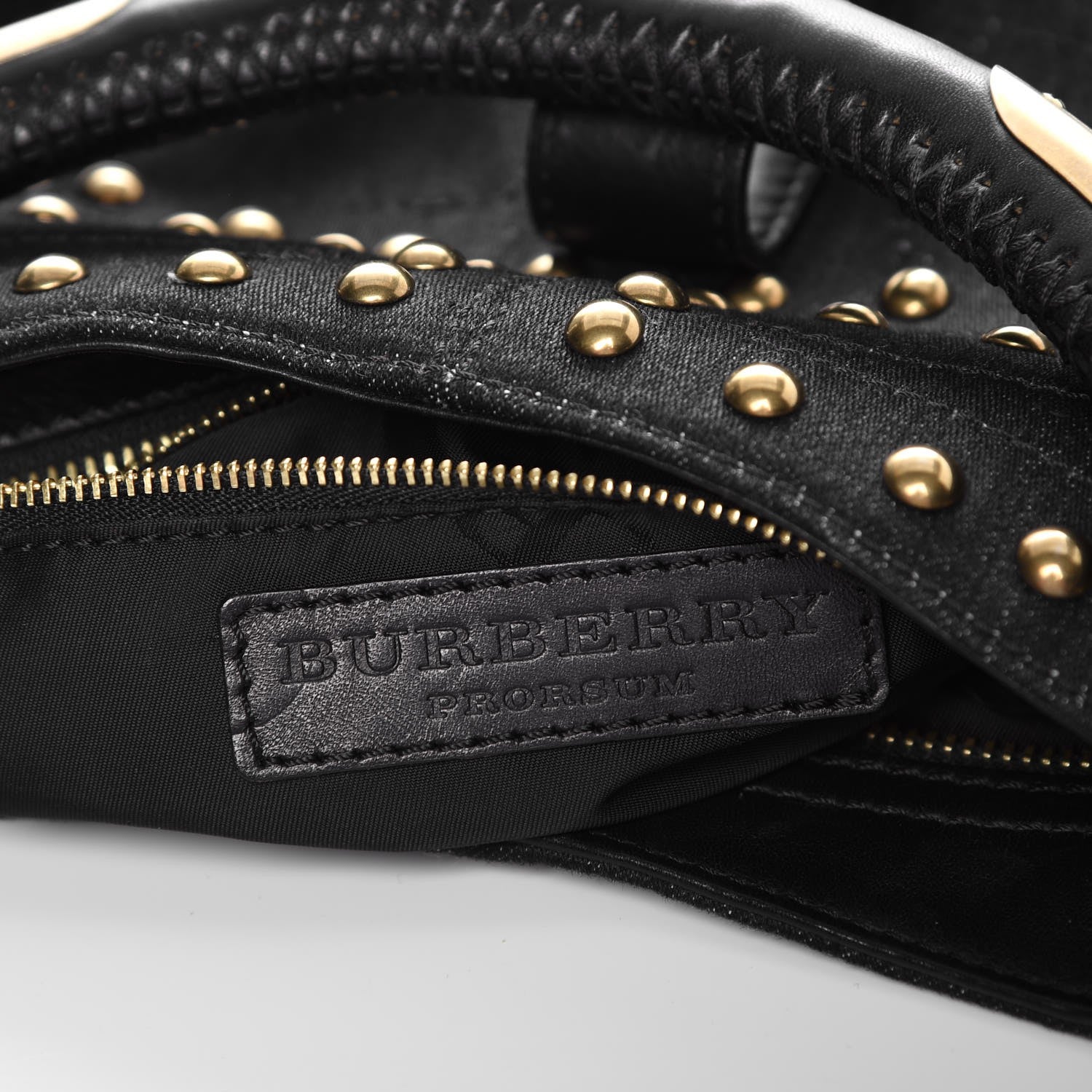Burberry Denim Studded Shoulder Bag Navy Blue 7 of 10