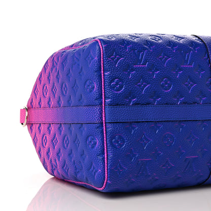 Louis Vuitton Taurillon Illusion Keepall Bandouliere 50 Bleu Rose 8 of 9