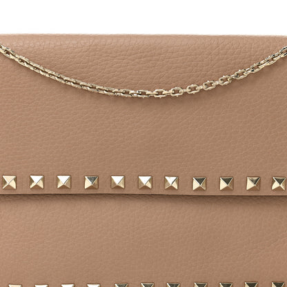 Valentino Garavani Grainy Calfskin Rockstud Chain Pouch Rose Cannelle 8 of 10