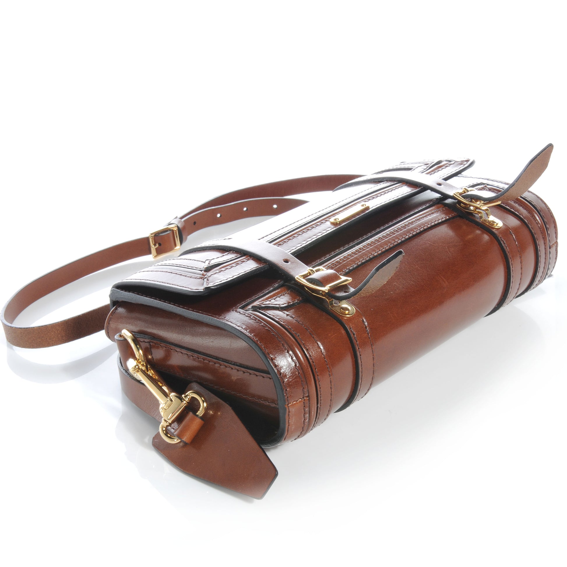Burberry Prorsum Bridle Calfskin Doyle Crossbody Bag Dark Tan 4 of 11