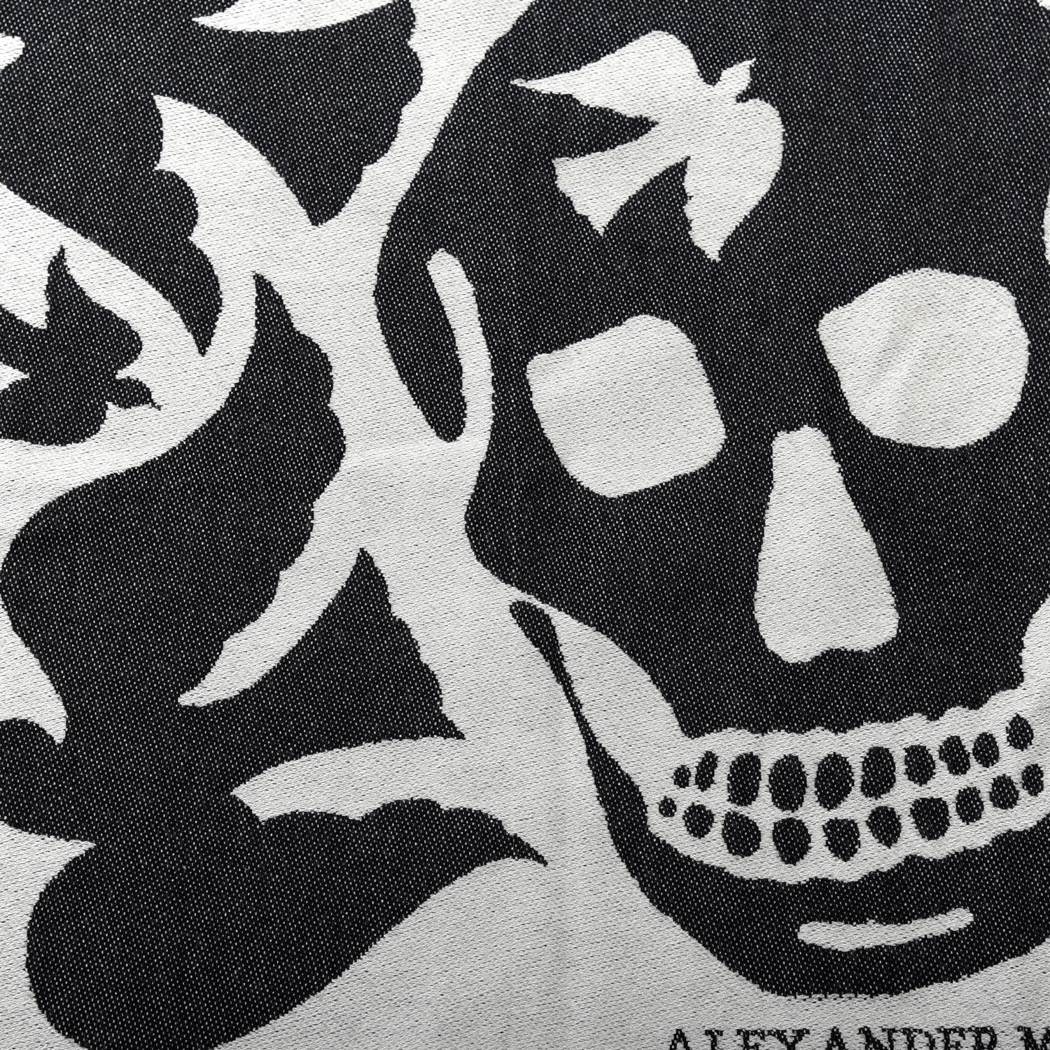 Alexander McQueen Wool Skull Bird Stole Scarf Black 5 of 8