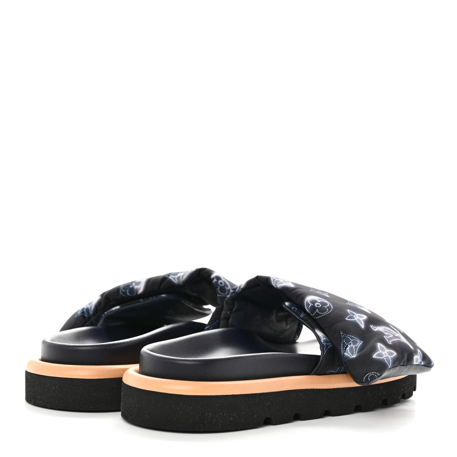 Louis Vuitton Nylon Monogram Womens Pool Pillow Comfort Mules 36 Navy Blue 4 of 8