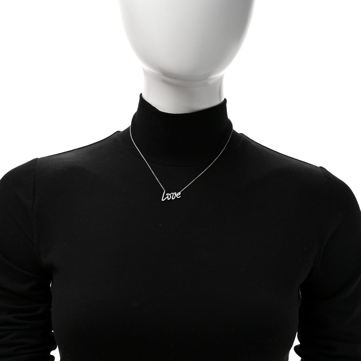 18K White Gold Diamond Paloma's Graffiti Love Pendant Necklace