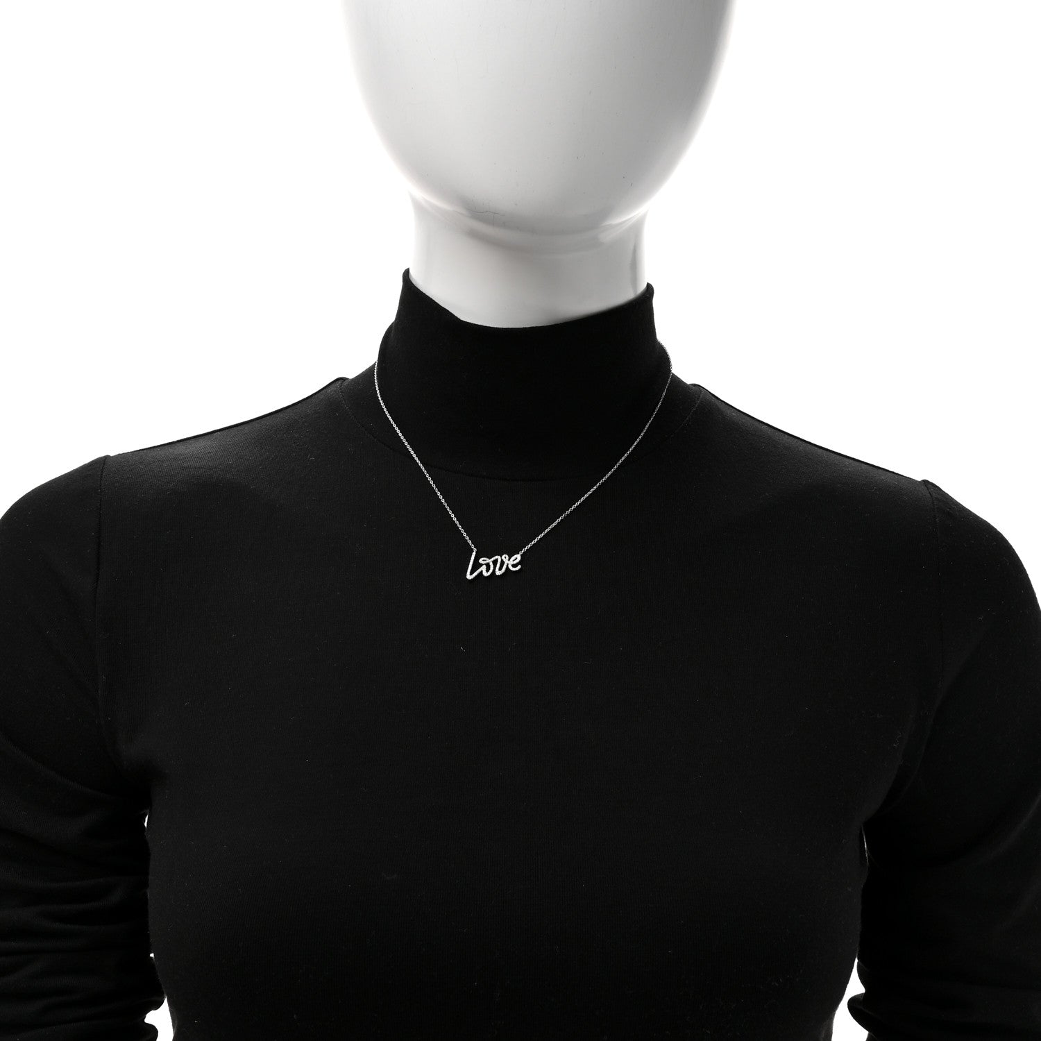 Tiffany 18K White Gold Diamond Paloma's Graffiti Love Pendant Necklace 2 of 7
