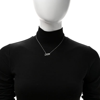 Tiffany 18K White Gold Diamond Paloma's Graffiti Love Pendant Necklace 2 of 7