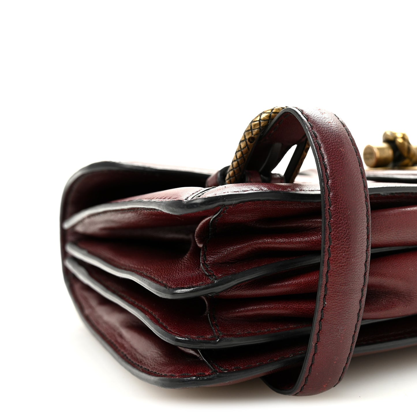 French Calfskin Intrecciato City Knot Bag Burgundy