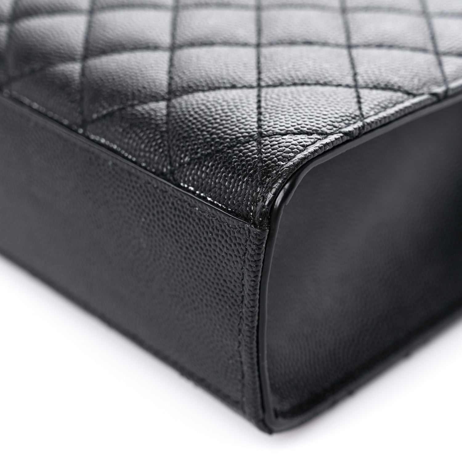 Saint Laurent Grain De Poudre Textured Mixed Matelasse Large Triquilt Monogram Monochrome Satchel Black 9 of 10
