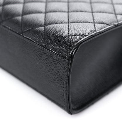 Saint Laurent Grain De Poudre Textured Mixed Matelasse Large Triquilt Monogram Monochrome Satchel Black 9 of 10