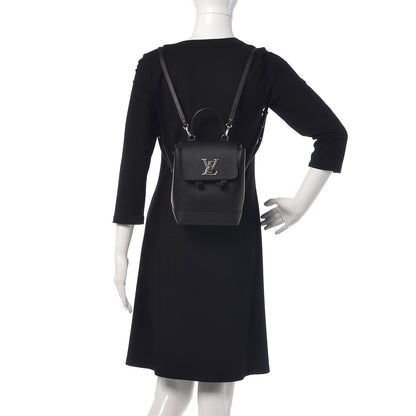Louis Vuitton Calfskin Lockme Mini Backpack Black 2 of 9