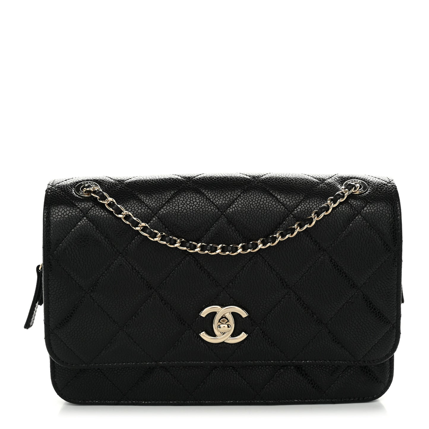 Caviar Quilted Single Flap Black