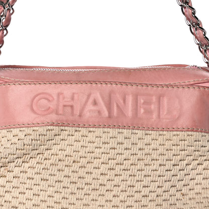 Chanel Canvas Woven Lambskin Lax Accordion Hobo Pink 8 of 15
