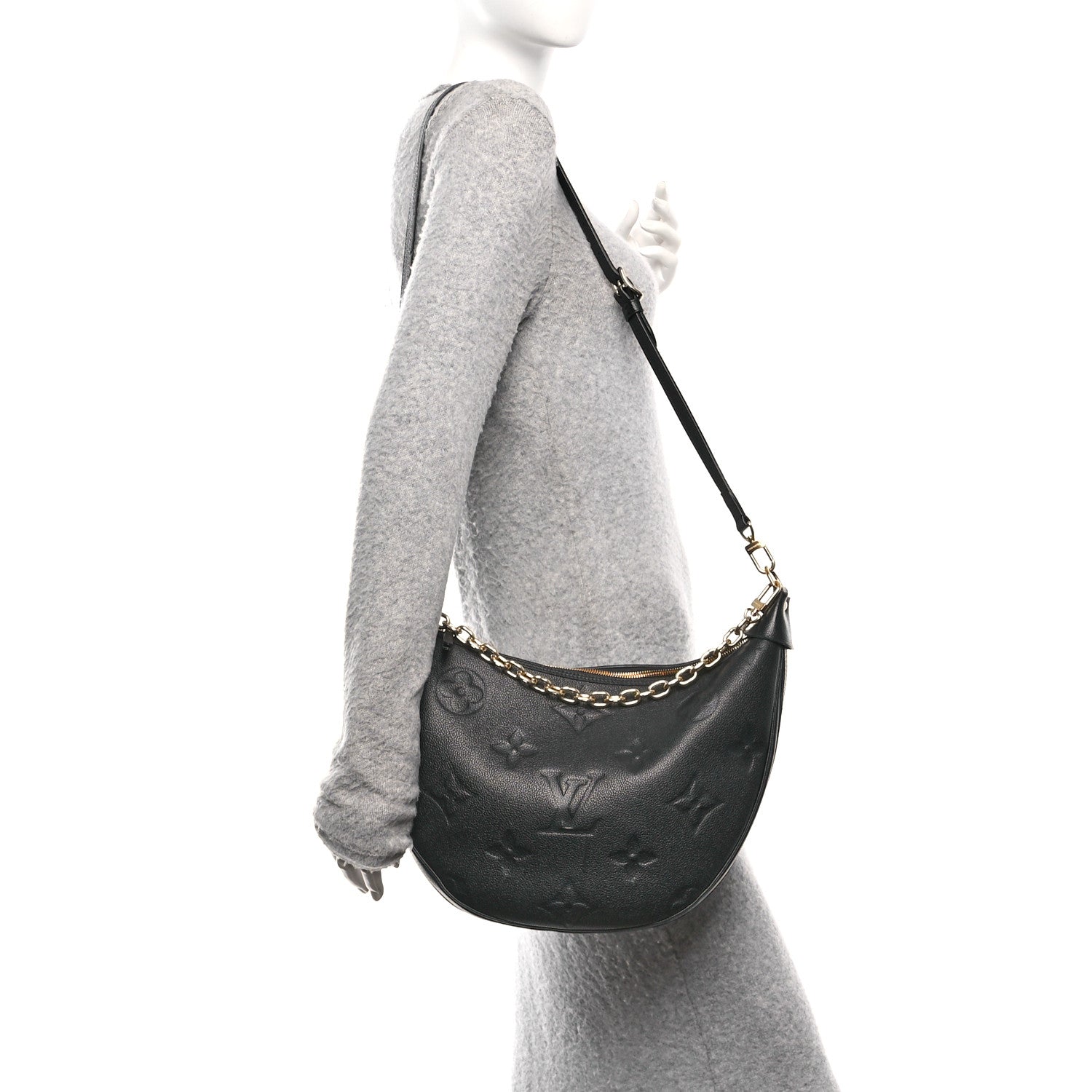 Louis Vuitton Empreinte Monogram Giant Loop Hobo Black 2 of 12