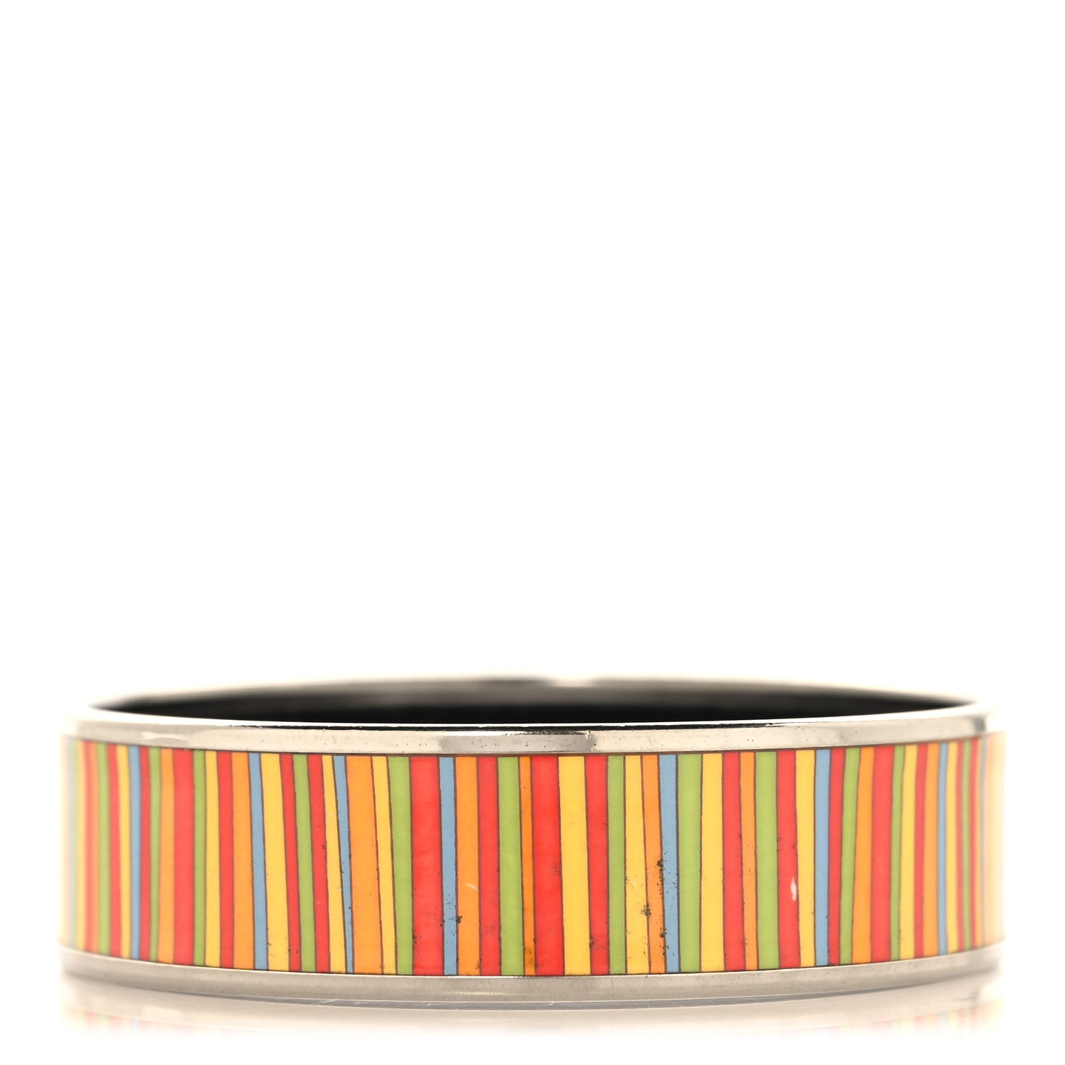 Hermes Enamel Printed Stripes Wide Bracelet 65 2 of 10