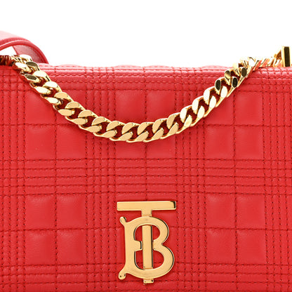 Burberry Lambskin Quilted Small Lola Bag Bright Red 8 of 15