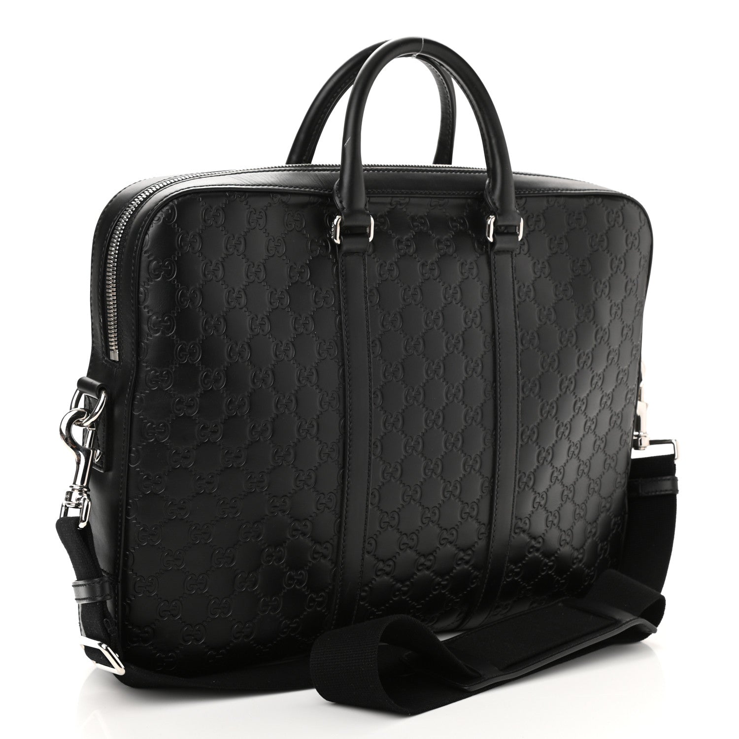 Gucci Guccissima Signature Briefcase Black 3 of 10