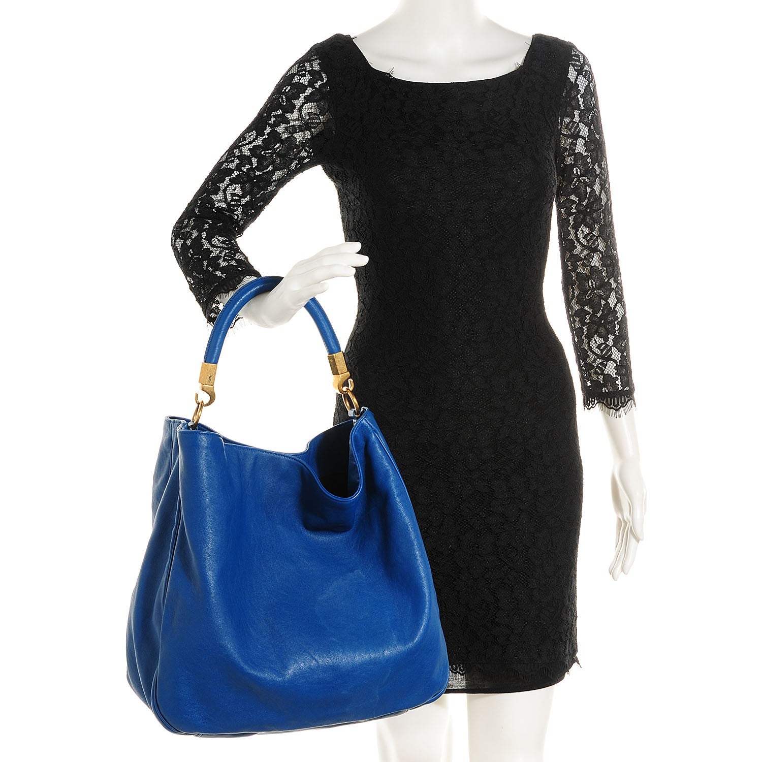 Saint Laurent Leather Large Roady Blue 2 of 9
