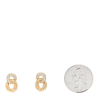 David Yurman 18K Yellow Gold Diamond Extra Small Belmont Curb Link Drop Earrings 2 of 4