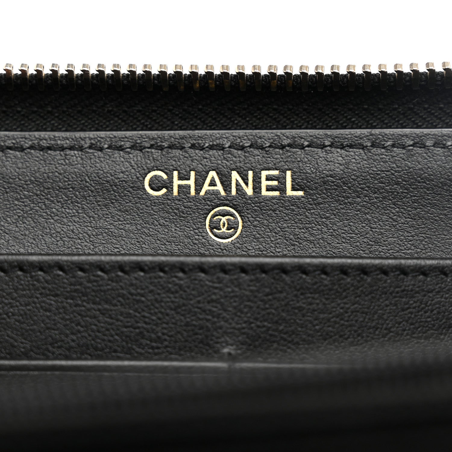 Chanel Caviar Quilted Filigree Zip Around Wallet Beige Black 6 of 8