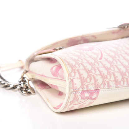 Christian Dior Canvas Monogram Floral Chain Shoulder Bag Pink 5 of 15