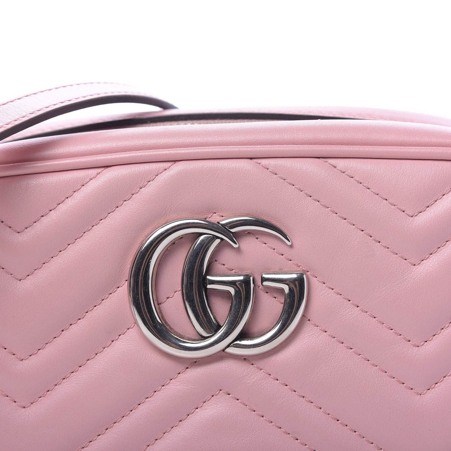 Calfskin Matelasse Small GG Marmont Chain Shoulder Bag Wild Rose
