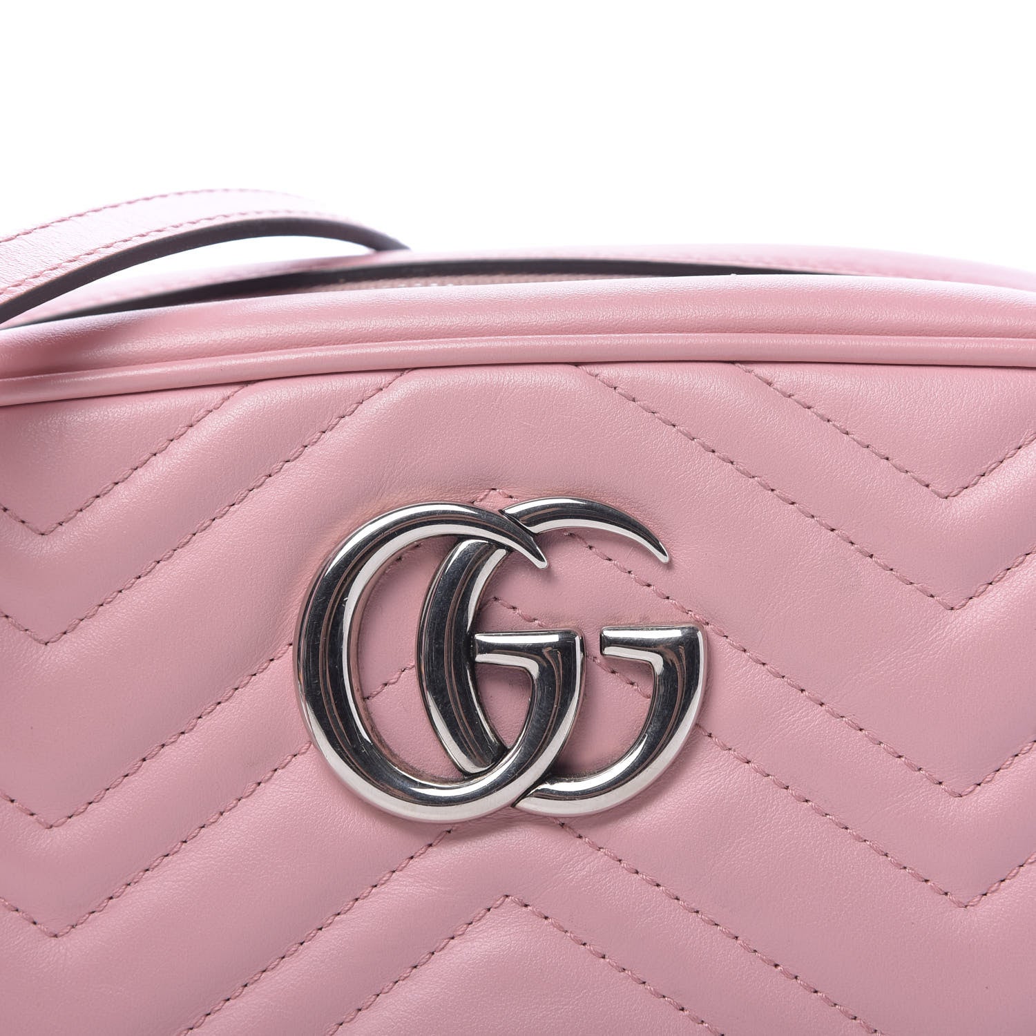 Gucci Calfskin Matelasse Small GG Marmont Chain Shoulder Bag Wild Rose 11 of 13