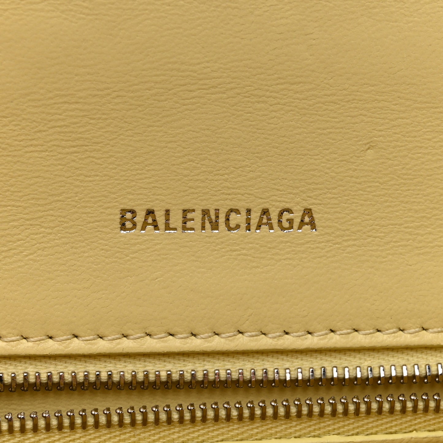 Calfskin Crocodile Embossed Small Hourglass Top Handle Bag Pale Yellow