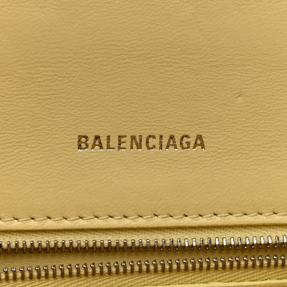 Balenciaga Calfskin Crocodile Embossed Small Hourglass Top Handle Bag Pale Yellow 6 of 14