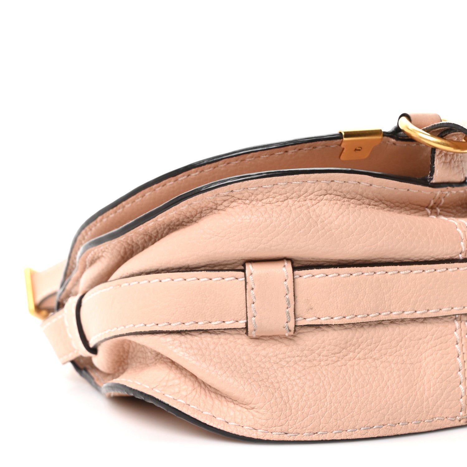 Chloe Grained Calfskin Small Marcie Saddle Bag Anemone Pink 9 of 10