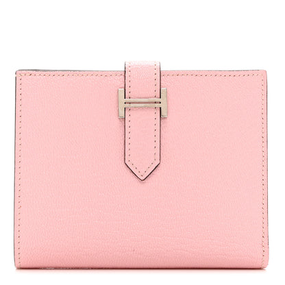 Hermes Chevre Mysore Bearn Compact Wallet Rose Sakura 1 of 6