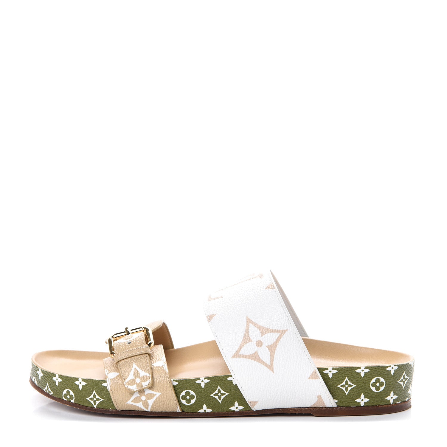 Louis Vuitton Monogram Giant Bom Dia Flat Mule Sandals 39 White Moka 1 of 10