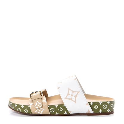 Louis Vuitton Monogram Giant Bom Dia Flat Mule Sandals 39 White Moka 1 of 10