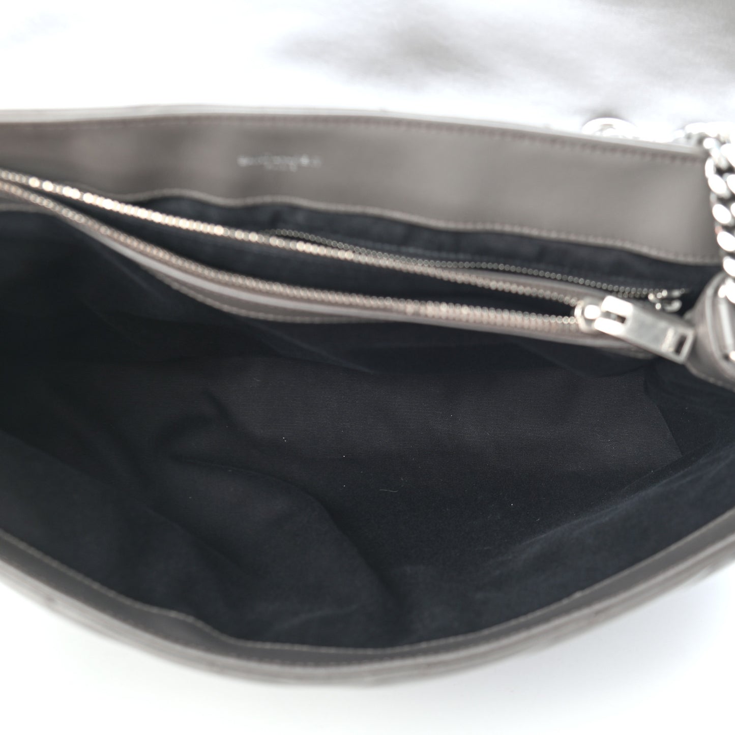 Calfskin Y Quilted Monogram Large Loulou Chain Satchel Asphalt