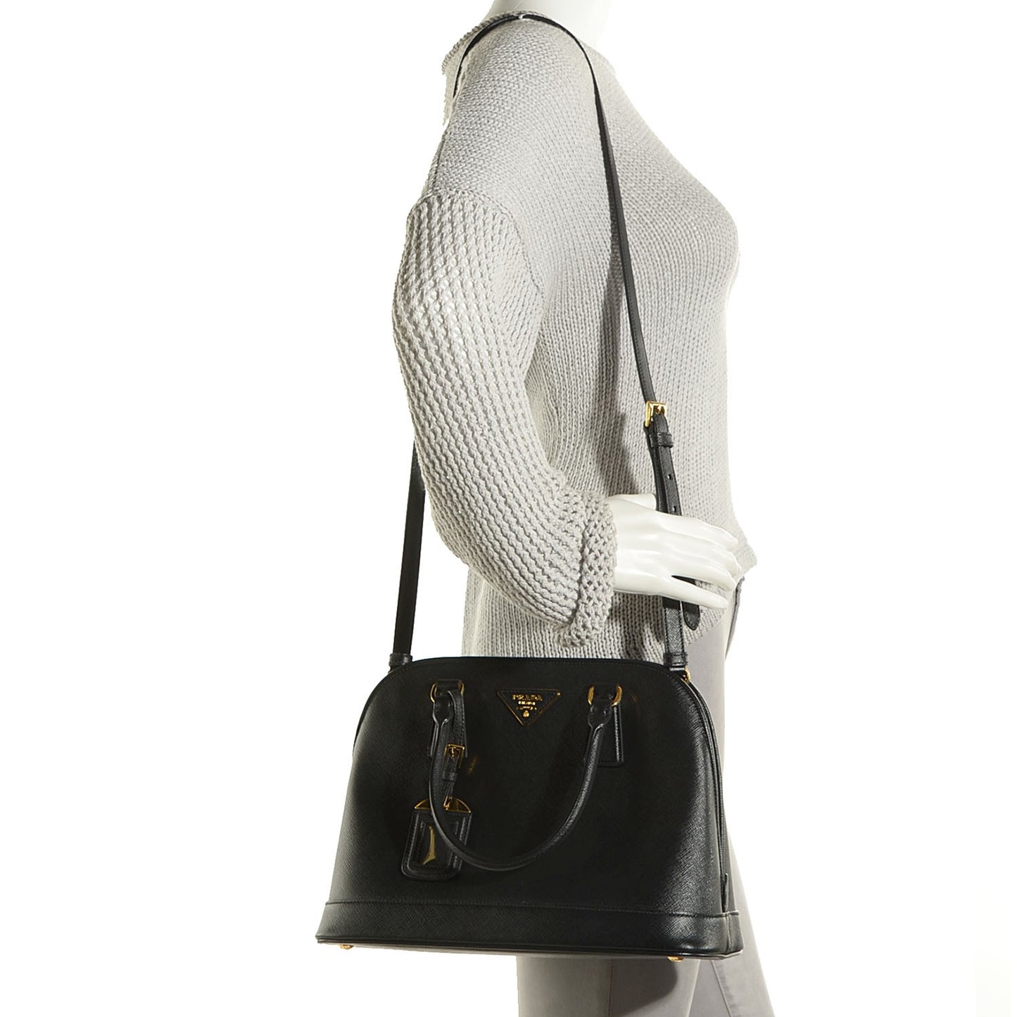Saffiano Lux Open Promenade Tote Black