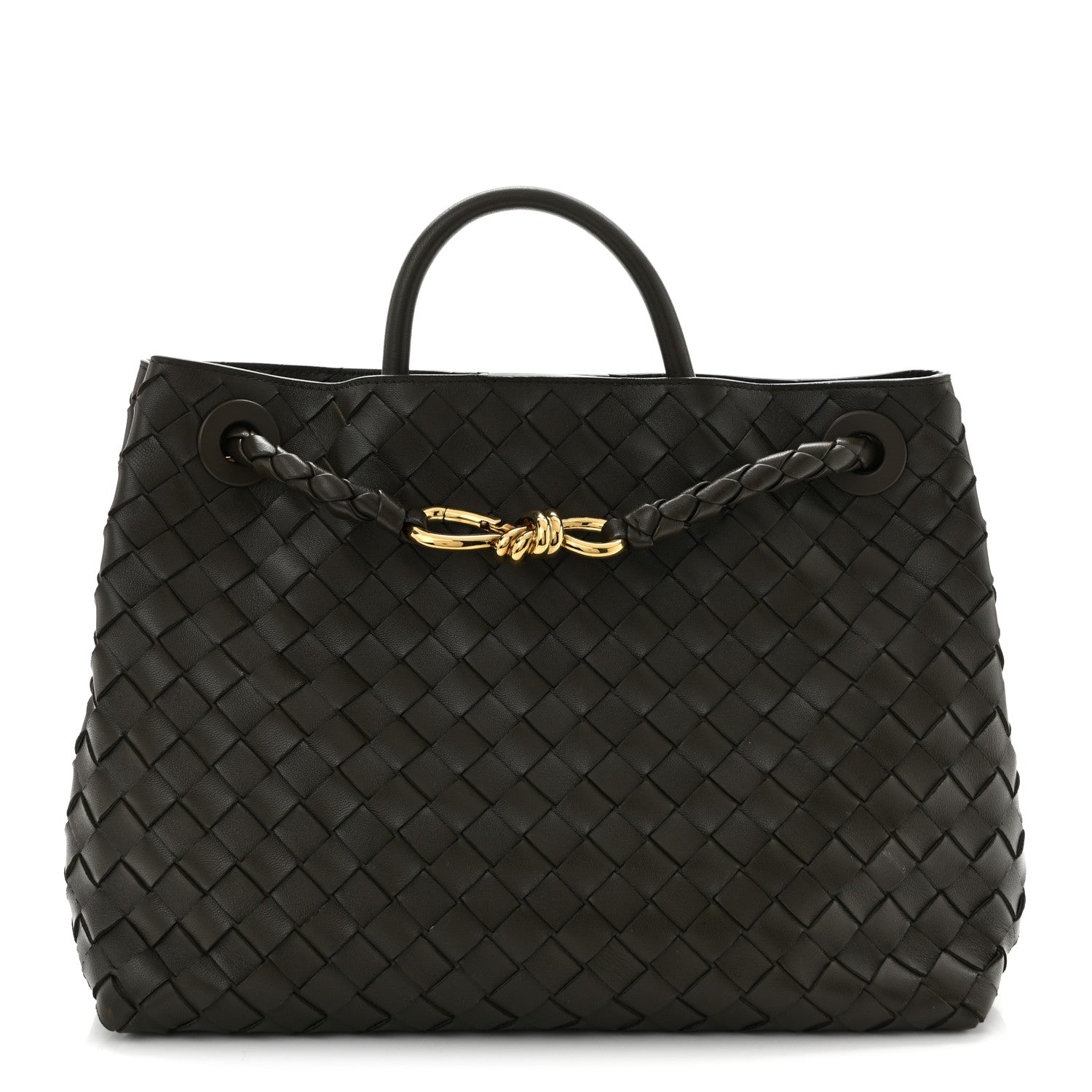 Bottega Veneta Nappa Intrecciato Medium Andiamo Shoulder Bag Kaki 1 of 9