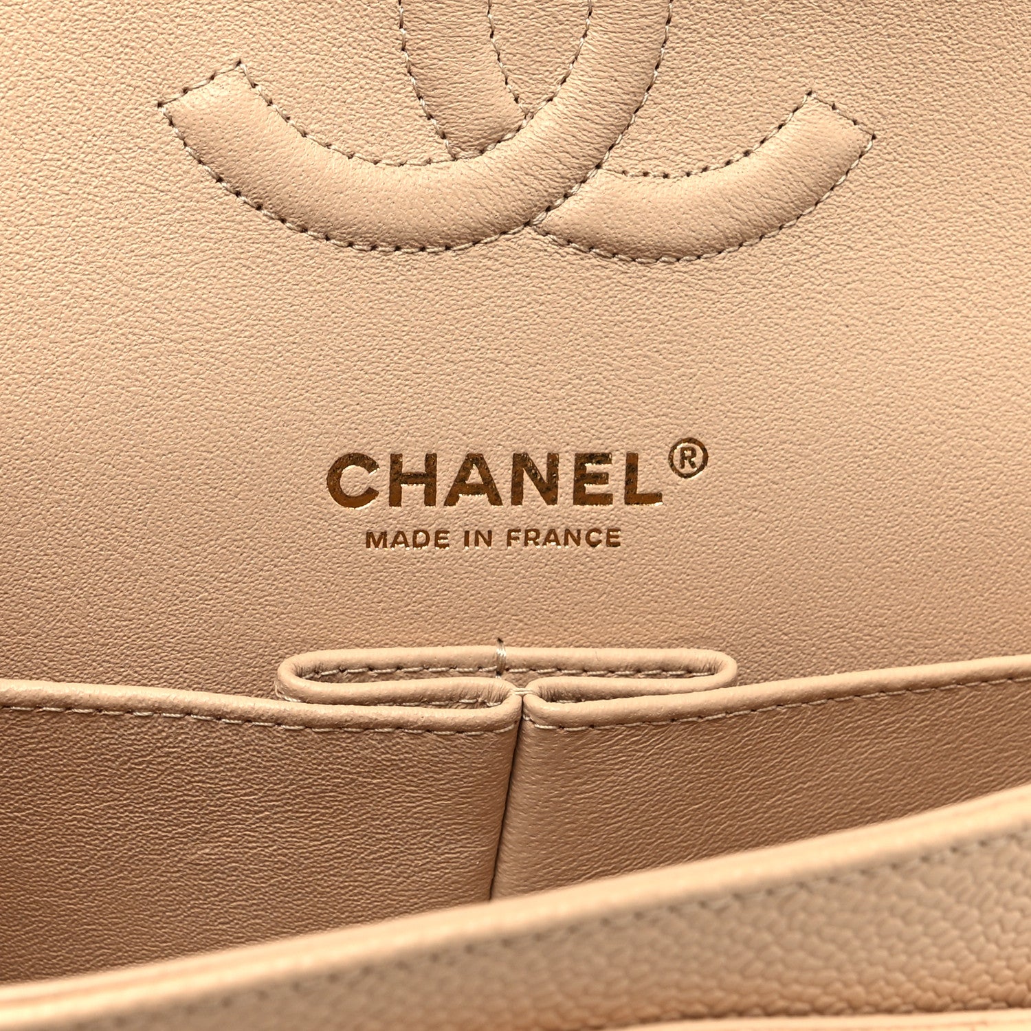Chanel Caviar Quilted Medium Double Flap Beige 6 of 11