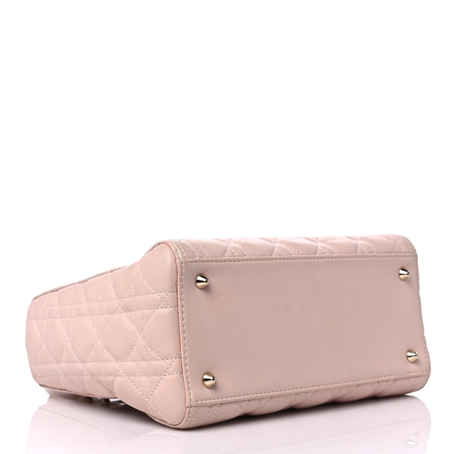 Lambskin Cannage Medium Lady Dior Rose Poudre