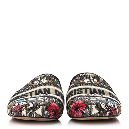Christian Dior Canvas Cotton Embroidered Mille Fleurs Dioriviera Mules 38 Multicolor 2 of 9